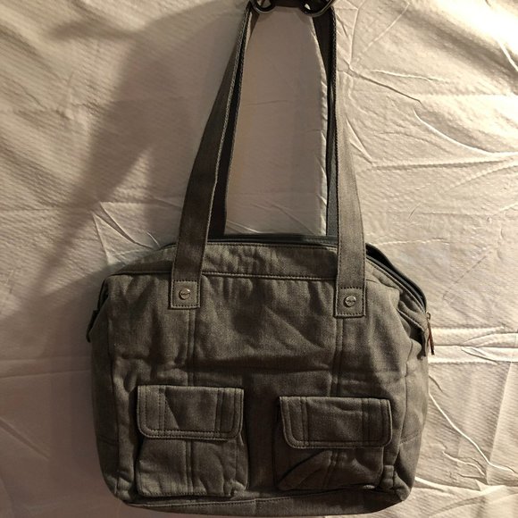 NWOT Thirty-One Grey Canvas Multi Purpose Bag - Picture 1 of 9